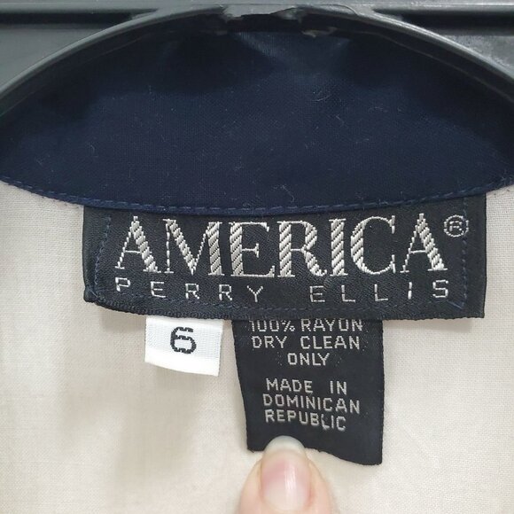 America by Perry Ellis Women's‎ Vintage Button Up 80s Does 40s Secretary Dress 6 - Picture 10 of 12